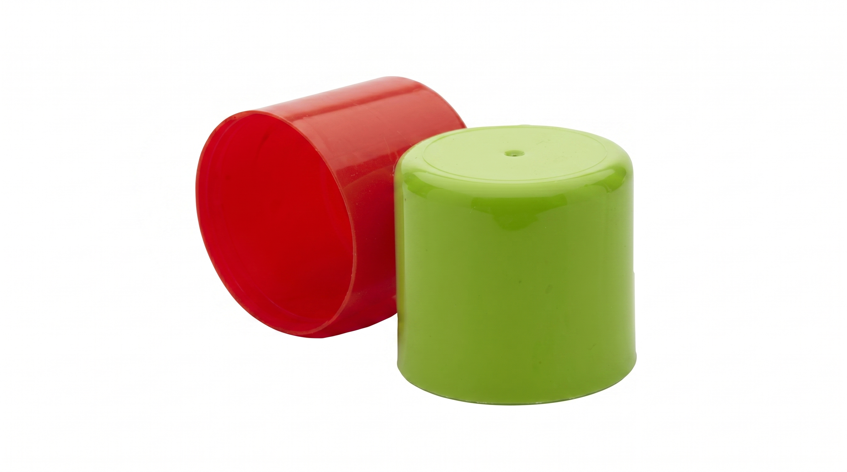 Smooth Push-On Caps Red Green